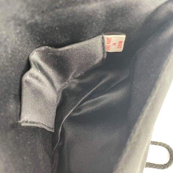 Vintage Beaded Snap Flap Corded Strap Clutch Shoulder Bag Black Small Flapper - Picture 11 of 14